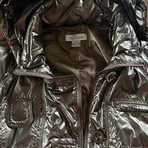 MaxMara Metallic Silver Women's Ski Jacket puffer